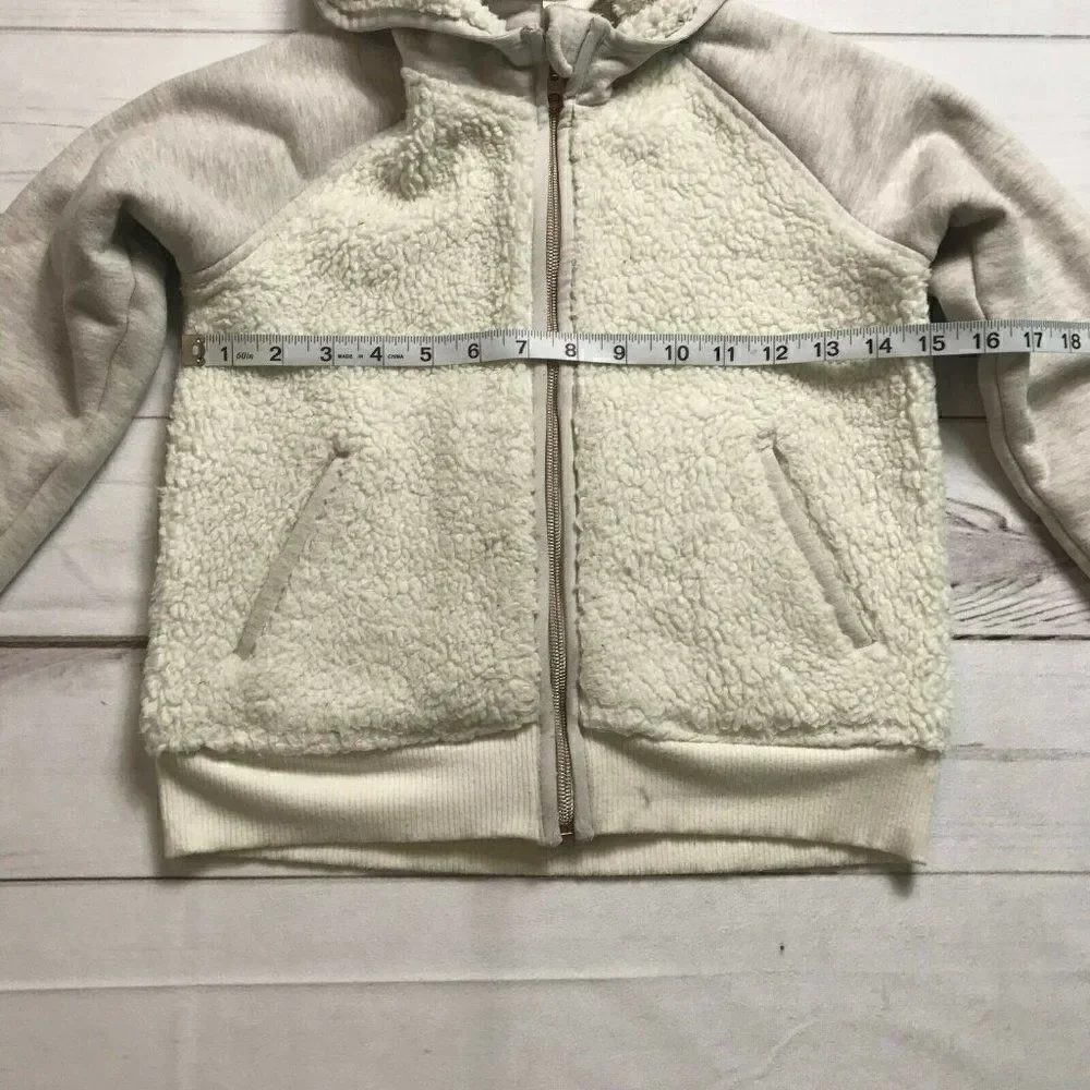 Athleta Girls White Long Sleeves Lightweight Full Zip Hoodie Size Small